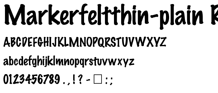 MarkerFeltThin-Plain Regular font